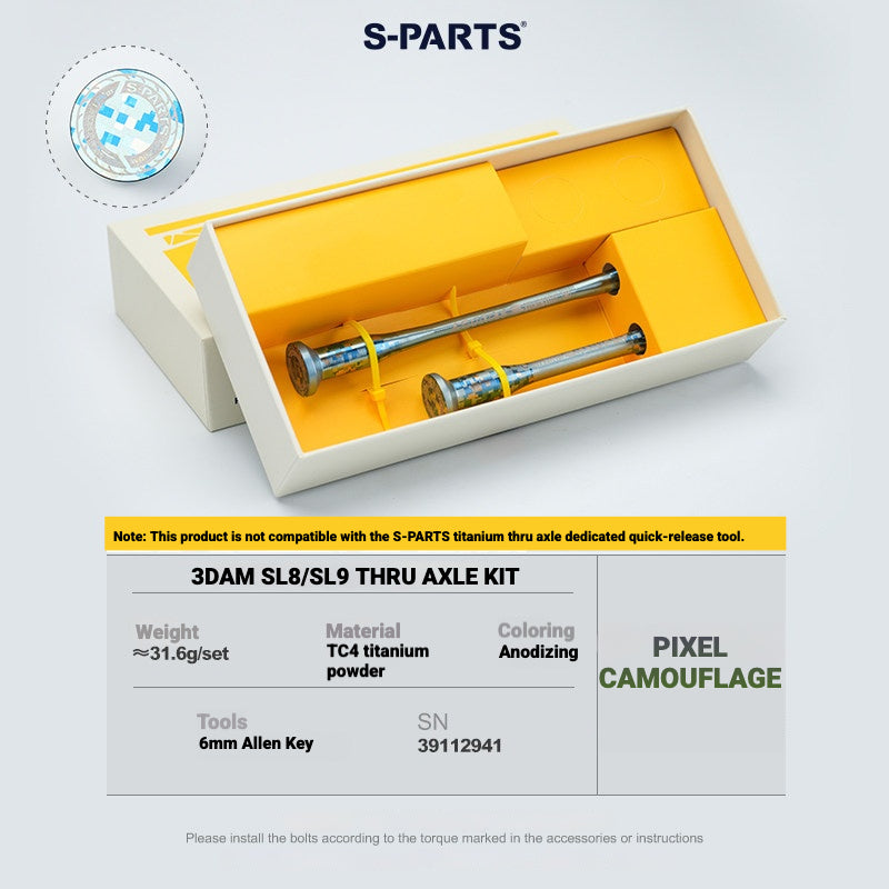 S-PARTS 3DAM Titanium Thru Axle Kit for Specialized Tarmac SL8 SL9