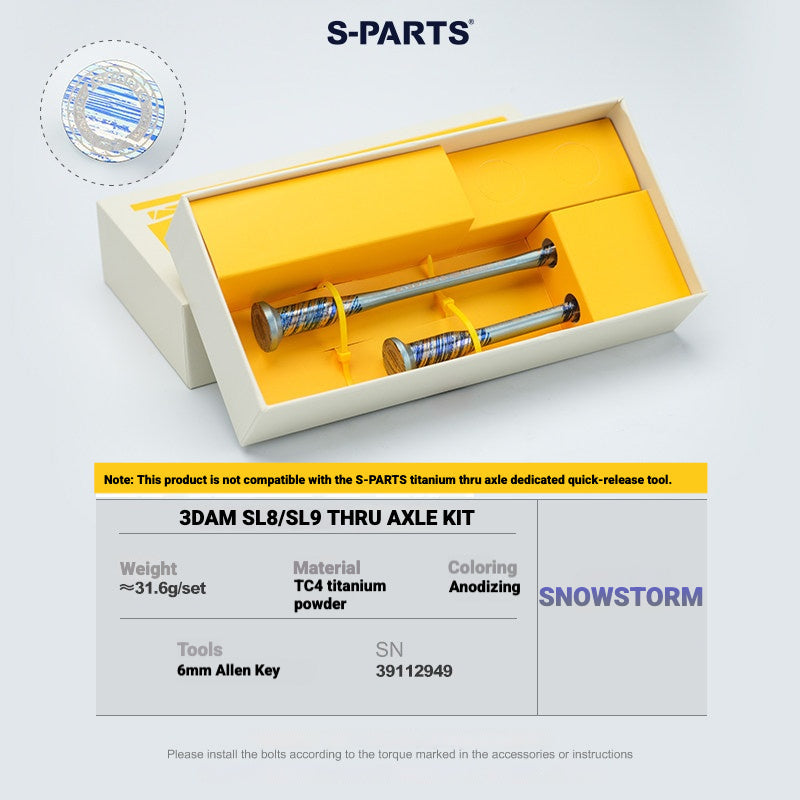 S-PARTS 3DAM Titanium Thru Axle Kit for Specialized Tarmac SL8 SL9