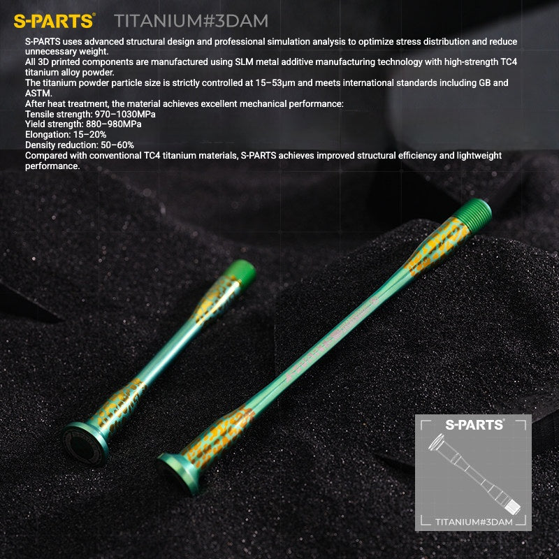 S-PARTS 3DAM Titanium Thru Axle Kit for Trek Madone Gen 8 and Émonda