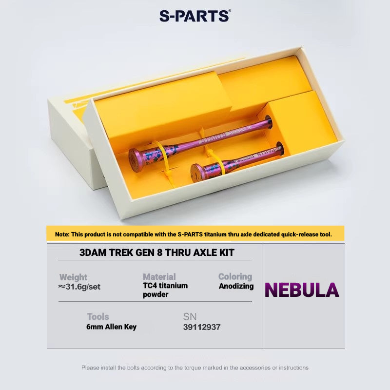 S-PARTS 3DAM Titanium Thru Axle Kit for Trek Madone Gen 8 and Émonda