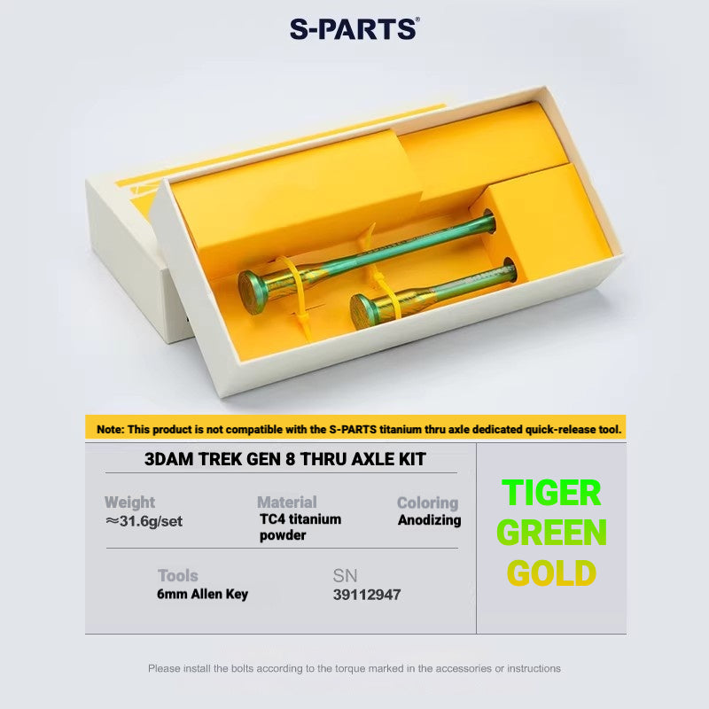 S-PARTS 3DAM Titanium Thru Axle Kit for Trek Madone Gen 8 and Émonda