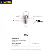 S-PARTS A2 M5 Titanium Screws — L10–40mm
