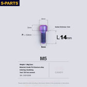 S-PARTS A2 M5 Titanium Screws L14mm Candy