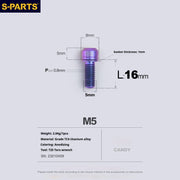 S-PARTS A2 M5 Titanium Screws — L10–40mm Candy