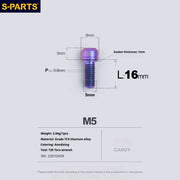 S-PARTS A2 M5 Titanium Screws L16mm Candy