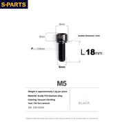S-PARTS A2 M5 Titanium Screws L18mm Black