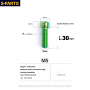 S-PARTS A2 M5 Titanium Screws — L10–40mm Green