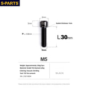 S-PARTS A2 M5 Titanium Screws — L10–40mm Black