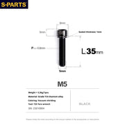 S-PARTS A2 M5 Titanium Screws L35mm Black