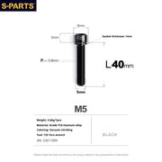 S-PARTS A2 M5 Titanium Screws L40mm Black