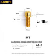 S-PARTS A2 M7 Titanium Screws L18mm L20mm Gold