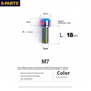 S-PARTS A2 M7 Titanium Screws L18mm L20mm Rainbow