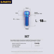 S-PARTS A2 M7 Titanium Screws L18mm L20mm Candy