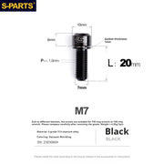 S-PARTS A2 M7 Titanium Screws L18mm L20mm Black
