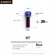 S-PARTS A2 M7 Titanium Screws L18mm L20mm Blue