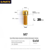 S-PARTS A2 M7 Titanium Screws L18mm L20mm Gold