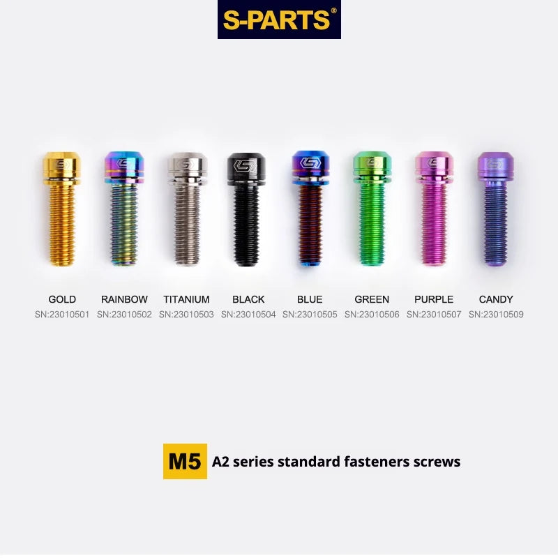 S-PARTS A2 Series M5 L10-40mm Titanium Screws