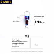 S-PARTS A2 Series M5 L10-40mm Titanium Screws