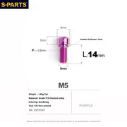 S-PARTS A2 Series M5 L10-40mm Titanium Screws