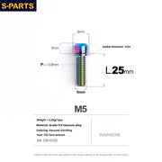 S-PARTS A2 Series M5 L10-40mm Titanium Screws