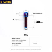 S-PARTS A2 Series M5 L10-40mm Titanium Screws