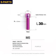S-PARTS A2 Series M5 L10-40mm Titanium Screws