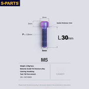 S-PARTS A2 Series M5 L10-40mm Titanium Screws