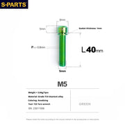 S-PARTS A2 Series M5 L10-40mm Titanium Screws