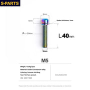 S-PARTS A2 Series M5 L10-40mm Titanium Screws