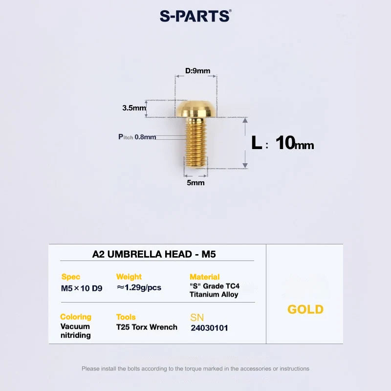 S-PARTS A2 Titanium UMBRELLA HEAD M5 × 8
