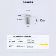 S-PARTS A2 Titanium UMBRELLA HEAD M5 × 8