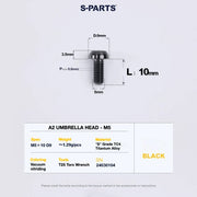 S-PARTS A2 Titanium UMBRELLA HEAD M5 × 8