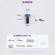 S-PARTS A2 Titanium UMBRELLA HEAD M5 × 8