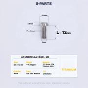 S-PARTS A2 Titanium UMBRELLA HEAD M5 × 8