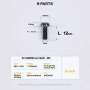 S-PARTS A2 Titanium UMBRELLA HEAD M5 × 8