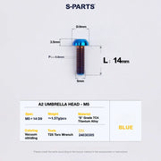 S-PARTS A2 Titanium UMBRELLA HEAD M5 × 8
