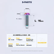 S-PARTS A2 Titanium UMBRELLA HEAD M5 × 8