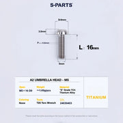 S-PARTS A2 Titanium UMBRELLA HEAD M5 × 8