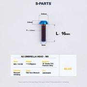 S-PARTS A2 Titanium UMBRELLA HEAD M5 × 8