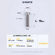 S-PARTS A2 Titanium UMBRELLA HEAD M5 × 8