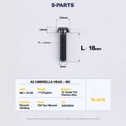 S-PARTS A2 Titanium UMBRELLA HEAD M5 × 8