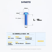 S-PARTS A2 Titanium UMBRELLA HEAD M5 × 8