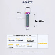 S-PARTS A2 Titanium UMBRELLA HEAD M5 × 8