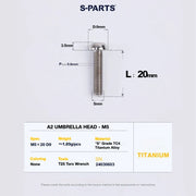 S-PARTS A2 Titanium UMBRELLA HEAD M5 × 8