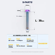 S-PARTS A2 Titanium UMBRELLA HEAD M5 × 8