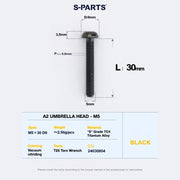 S-PARTS A2 Titanium UMBRELLA HEAD M5 × 8