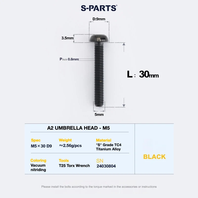 S-PARTS A2 Titanium UMBRELLA HEAD M5 × 8