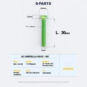 S-PARTS A2 Titanium UMBRELLA HEAD M5 × 8