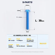S-PARTS A2 Titanium UMBRELLA HEAD M5 × 8