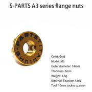 S-PARTS A3 flange nut electric vehicle titanium alloy screw M5 M6 M8 M10 motorcycle 12